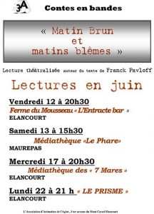 Affiche du spectacle de lecture théâtralisée Matin brun matins blêmes