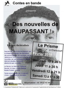 Affiche du spectacle de lecture sur les nouvelle Maupassant